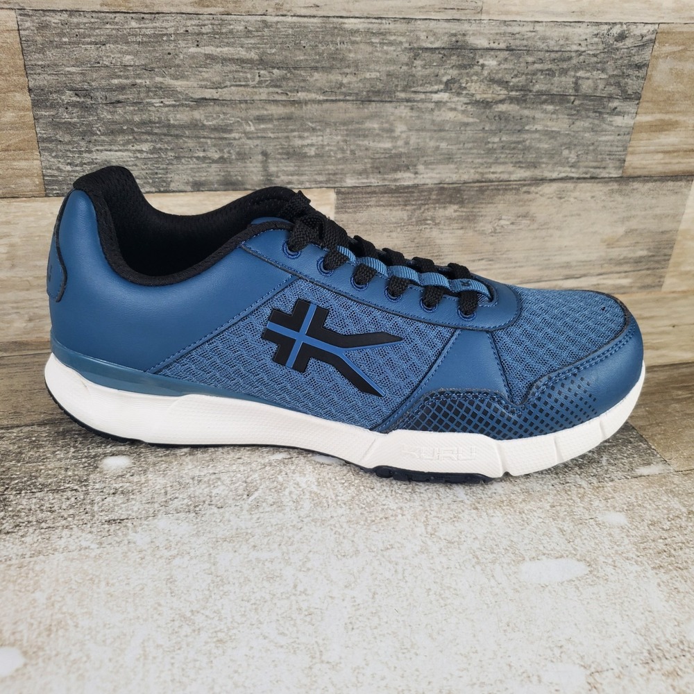 Kuru Quantum Mens Shoes Sz 7.5 Wide Twilight Blue White Jet Black Mesh Sneakers